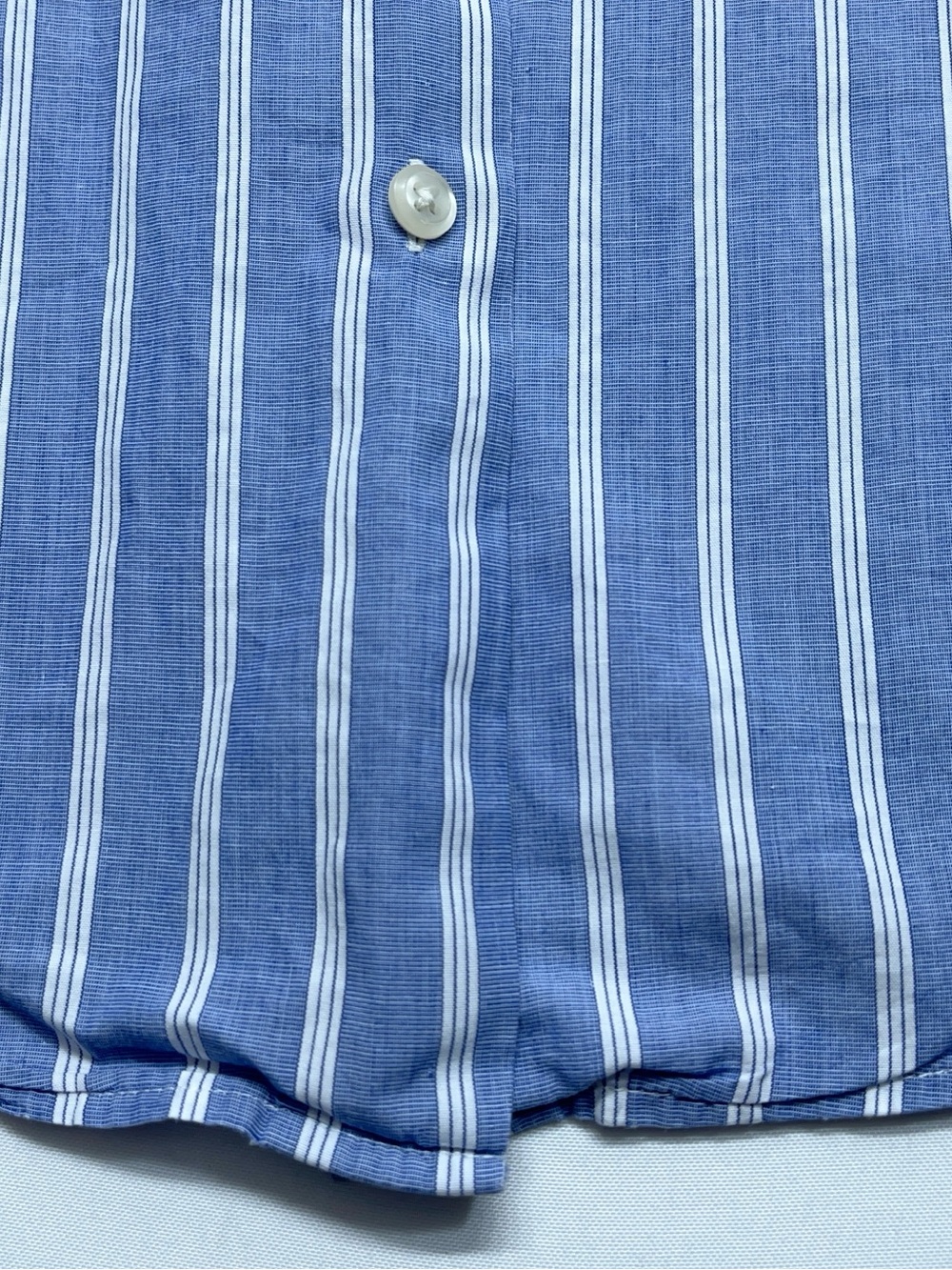 Lauren Ralph Lauren French Cuff Button Down Shirt Womens 8 Blue White Striped - Picture 6 of 13